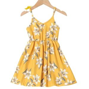 Pretty A-Line Dress | Girls 5 yr | Yellow Floral